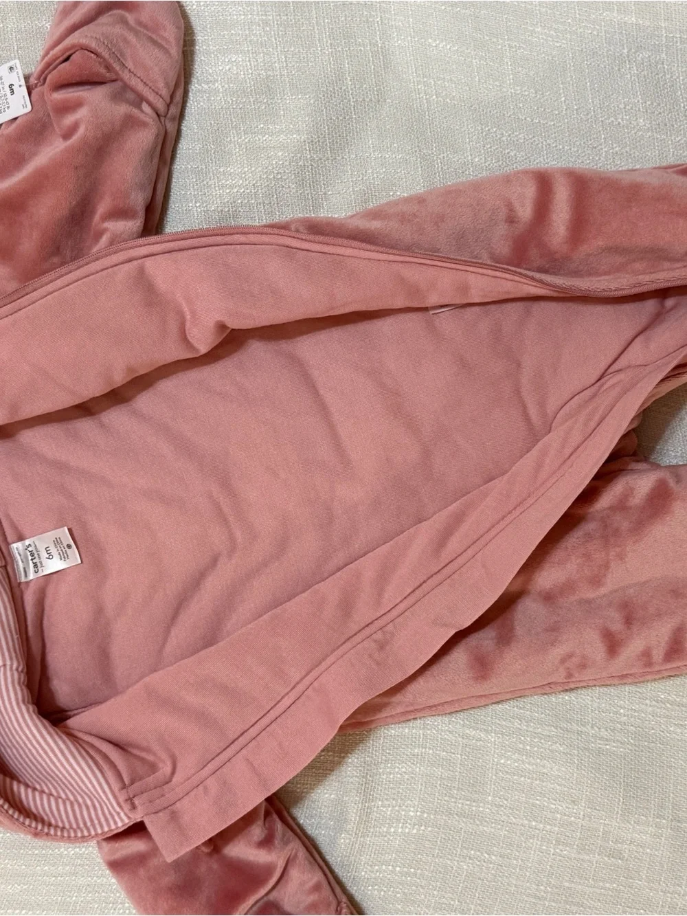 Soft Plush Hooded One-Piece in Dusty Rose - NWT carters